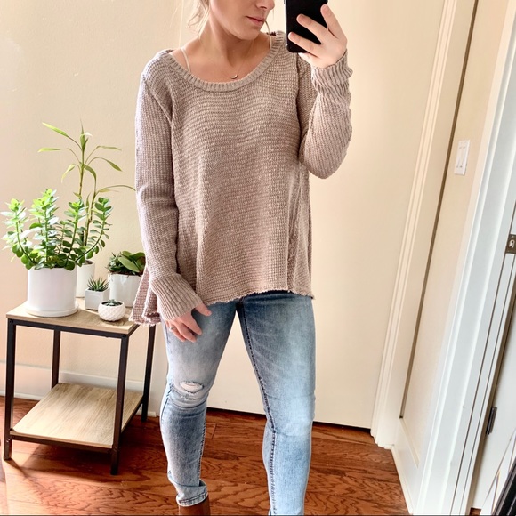 SOLD OUT | layer lovin' waffle a-line sweater • tan | - Picture 2 of 7